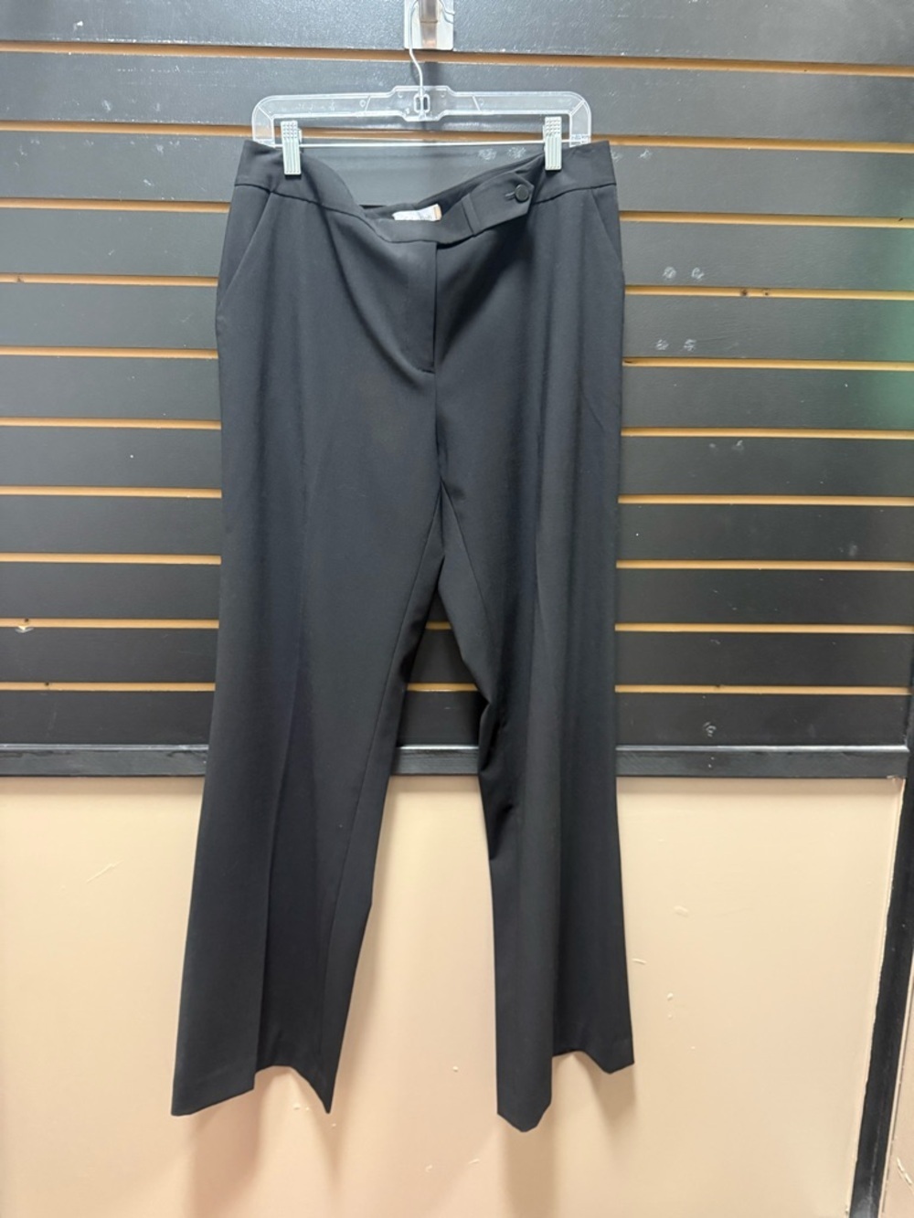 Calvin Klein Black Wide Leg Dress Pants Size 12 Classic Fit NWOT